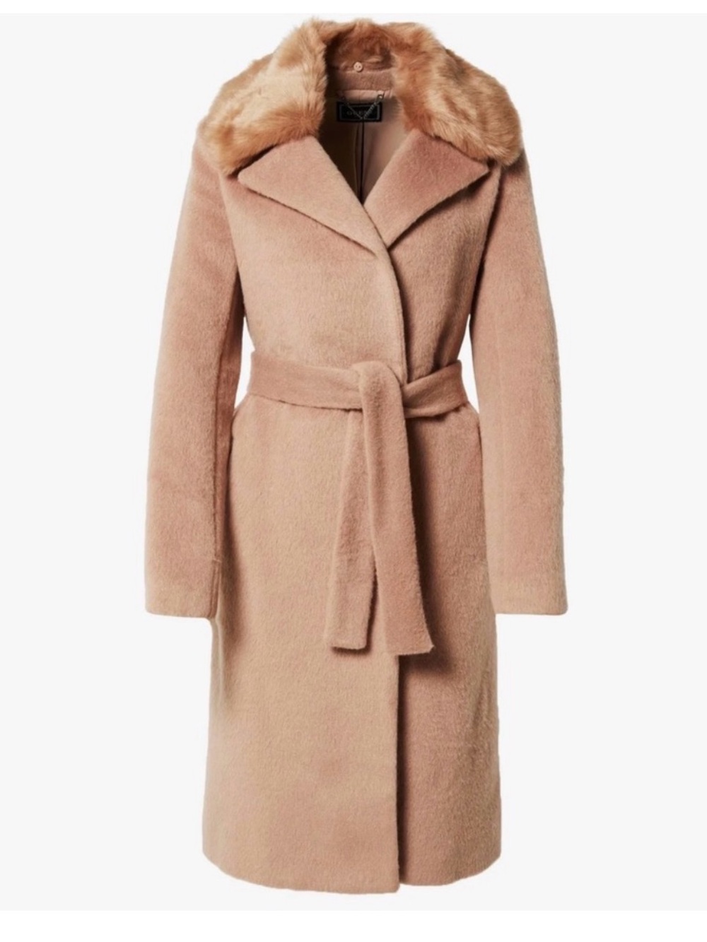 Guess Brenda Removable Faux Fur Wool Blend
Beige Camel Coat Size Medium EUC